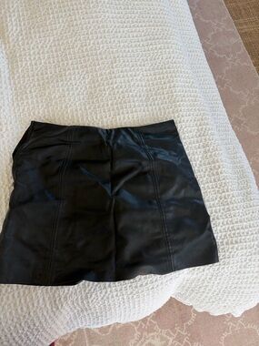 H&M Black Faux Leather Mini Skirt